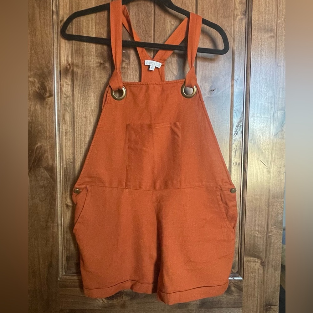 Burnt Orange Overall Shorts Patrons of Peace Size Small